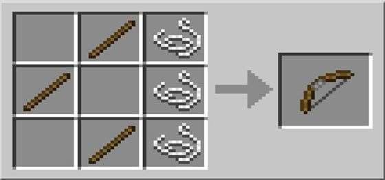 Как сделать лук и стрелы в Майнкрафт (Minecraft)