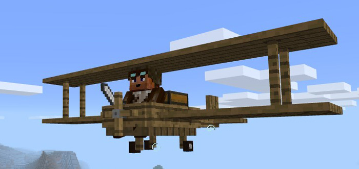 Деревянный самолет в майнкрафт ПЕ