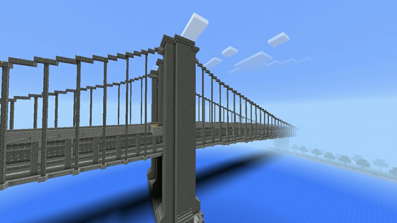 гигантский мост в карте Большой город с квартирами для Майнкрафт 0.16.0