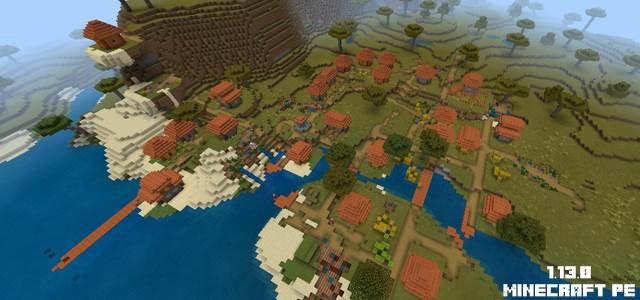 Ключ Огромное поселение в Саванне на Minecraft PE 1.13.0