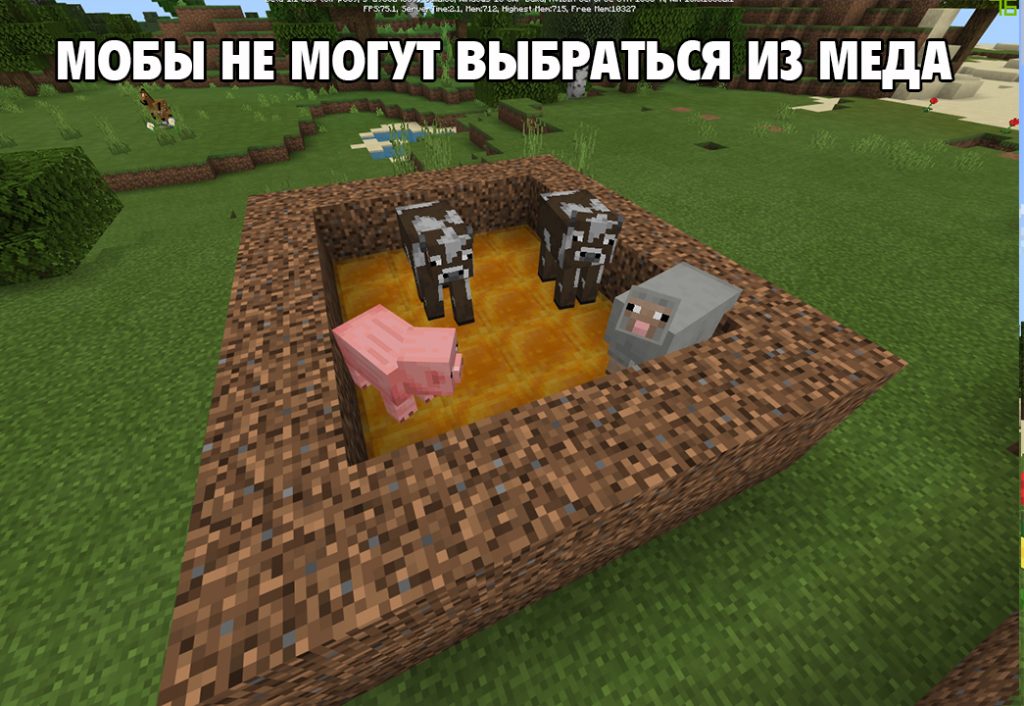 Блок меда в Minecraft PE 1.14.0.6