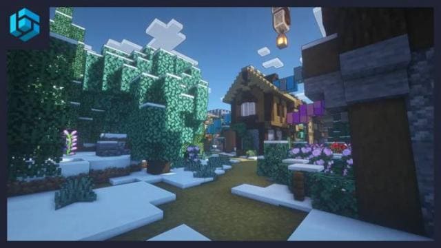 Скачать карту на снежную деревню в Minecraft PE