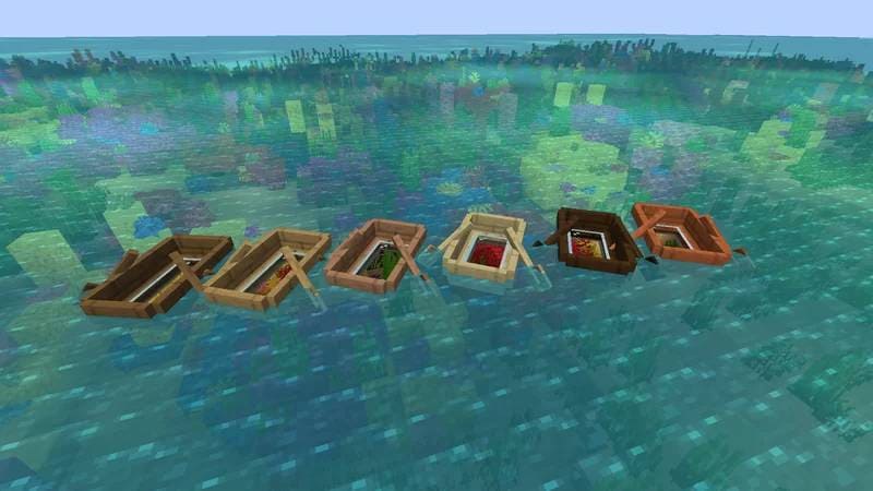 Скачать текстуры на лодку со стеклянным дном в Minecraft PE