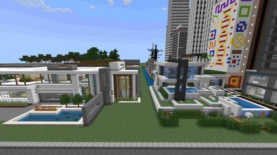 Скачать карту на современный город в Minecraft PE