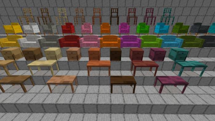 Скачать мод на разнообразную мебель в Minecraft PE