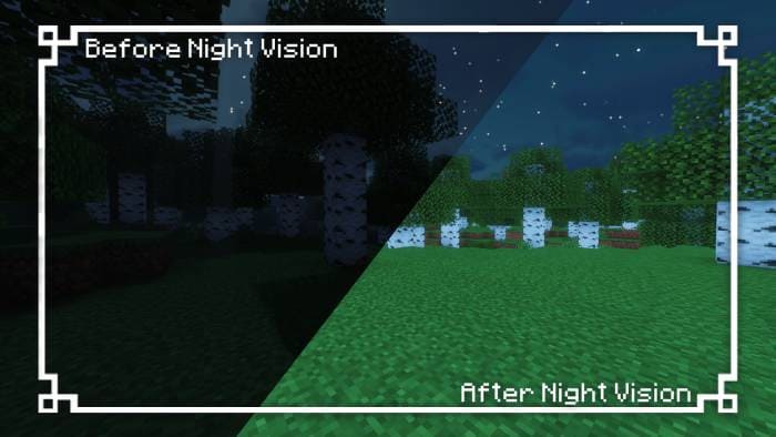 Скачать текстуры на ночное видение в Minecraft PE