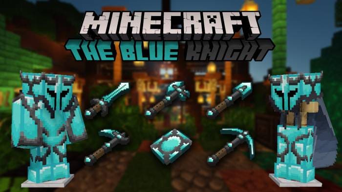 Скачать текстуры на синий комплект брони в Minecraft PE