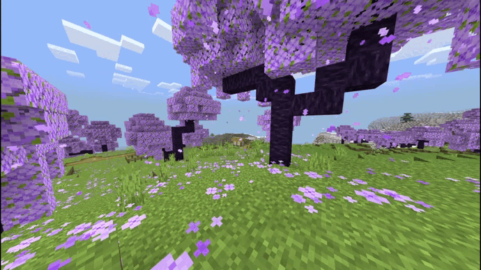 Скачать текстуры на яркий вишневый биом в Minecraft PE