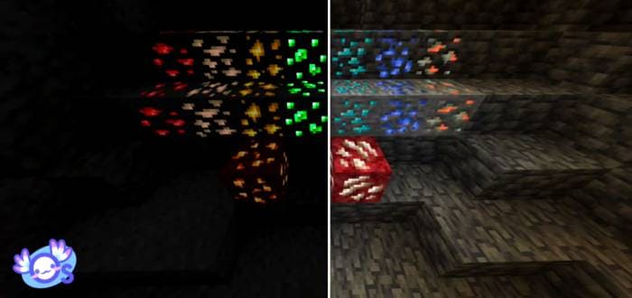 Скачать текстуры на светящиеся руды в Minecraft PE