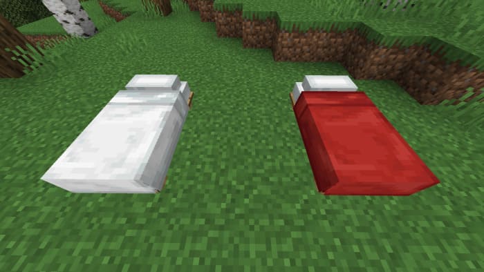 Скачать текстуры на объемные кровати в Minecraft PE