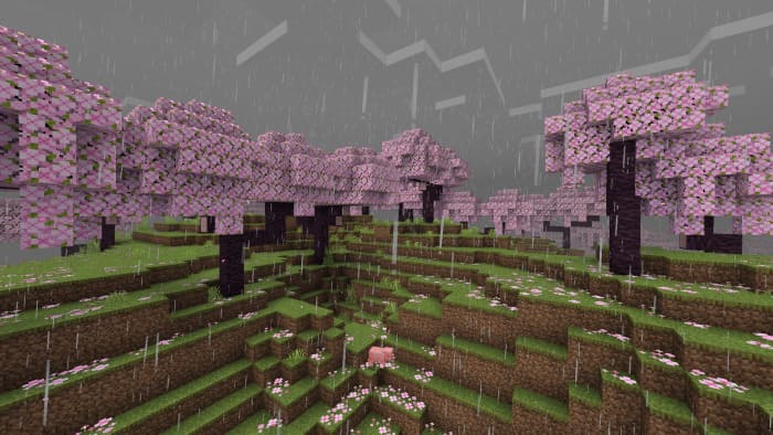 Скачать текстуры на проработанный дождь в Minecraft PE