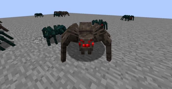 Скачать текстуры на страшных пауков в Minecraft PE