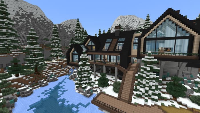 Скачать карту на зимний домик в Minecraft PE