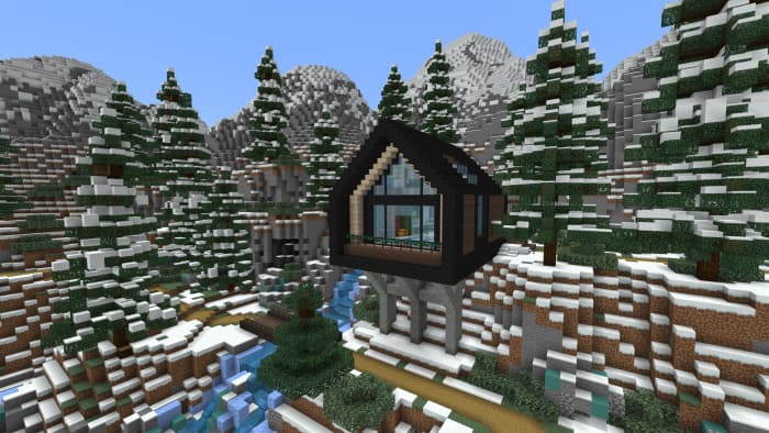 Скачать карту на зимний домик в Minecraft PE