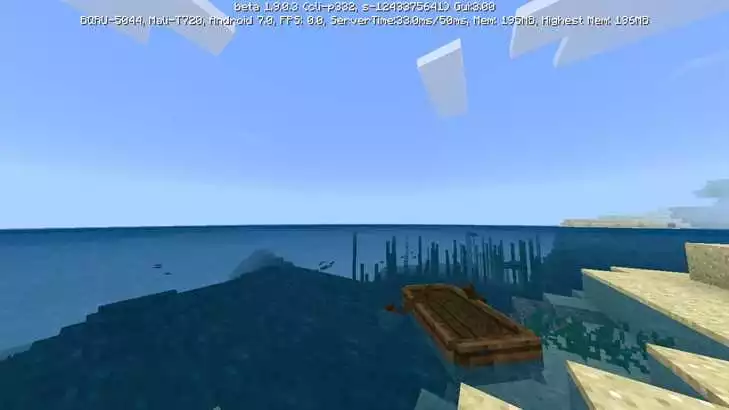 Лодка в Minecraft PE 1.9.0.3